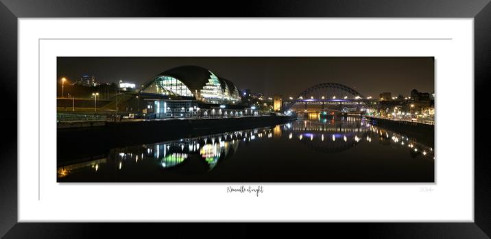  Newcastle at night panoramic  Framed Mounted Print by JC studios LRPS ARPS