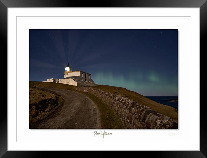 Stoer lighthouse aurora Framed Mounted Print by JC studios LRPS ARPS