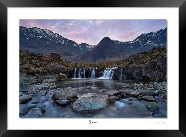 Sunrise fairy pools  Skye with  eagles soaring hig Framed Print by JC studios LRPS ARPS