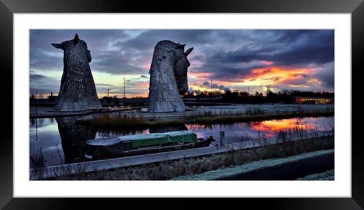 The Kelpies at dawn Scotland  Framed Mounted Print by JC studios LRPS ARPS