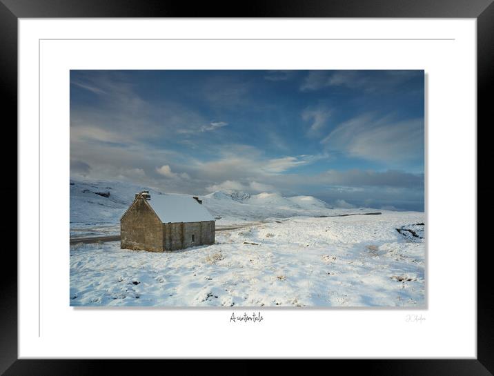 A winters tale.  Old home in the Scottish highlands in winter Framed Mounted Print by JC studios LRPS ARPS