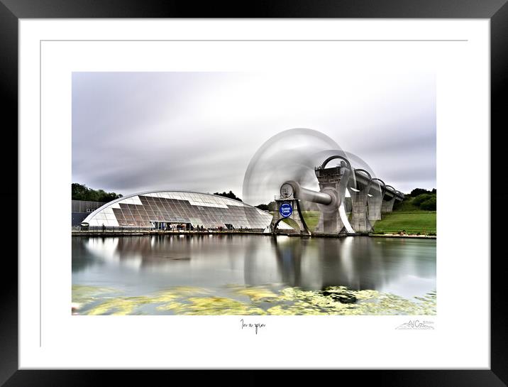 In a spin the Falkirk wheel colour Framed Mounted Print by JC studios LRPS ARPS