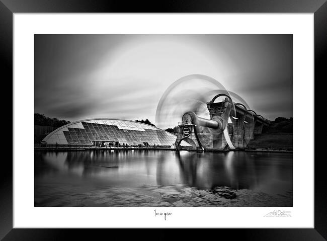 In a spin Falkirk wheel mono long exposure Framed Print by JC studios LRPS ARPS