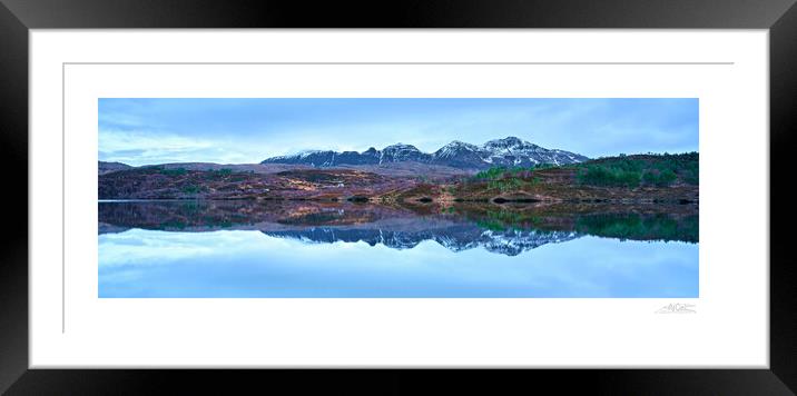 Assynt  in the Scottish highlands panorama in wint Framed Mounted Print by JC studios LRPS ARPS