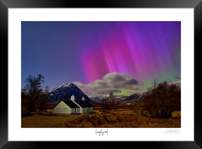 Simply red  al I ever wanted....Aurora over Glencoe Framed Print by JC studios LRPS ARPS
