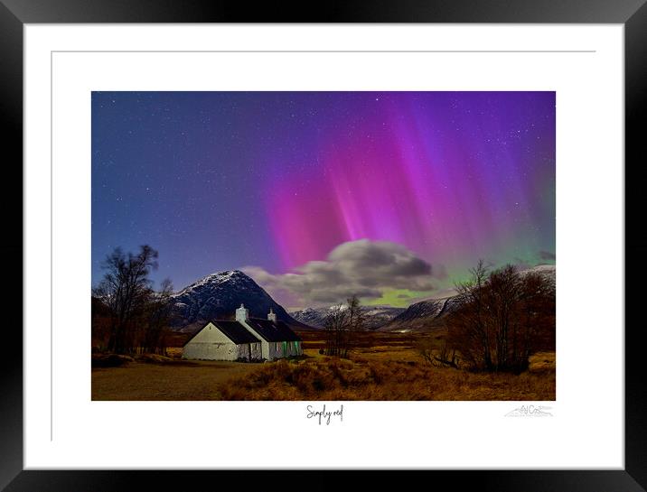 Simply red  al I ever wanted....Aurora over Glencoe Framed Mounted Print by JC studios LRPS ARPS