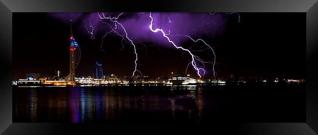  Storm over Portsmouth on canvas by JCstudios Framed Print by JC studios LRPS ARPS