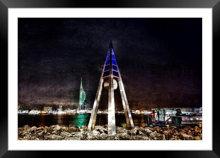  Portsmouth Harbour by night. JCstudios 2014 Framed Mounted Print by JC studios LRPS ARPS