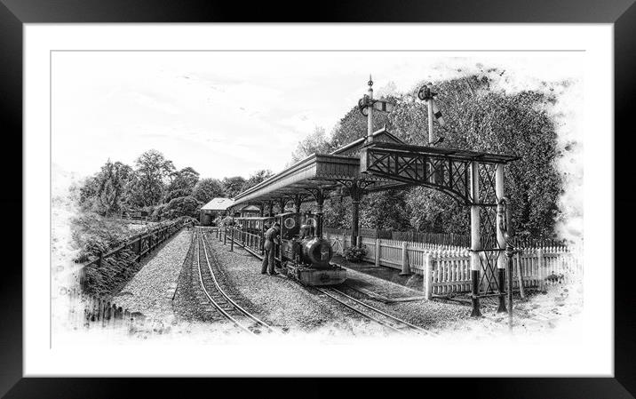 Exbury Garden Train station in pencil Framed Mounted Print by JC studios LRPS ARPS