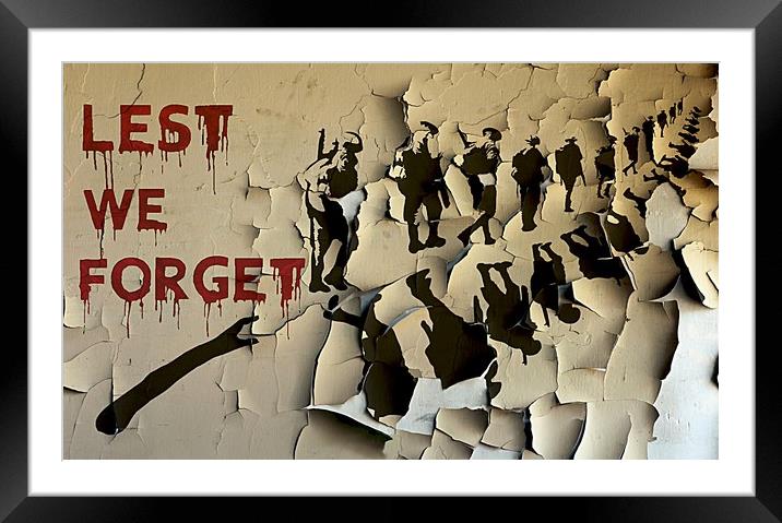 Lest we forget on wall Framed Mounted Print by JC studios LRPS ARPS