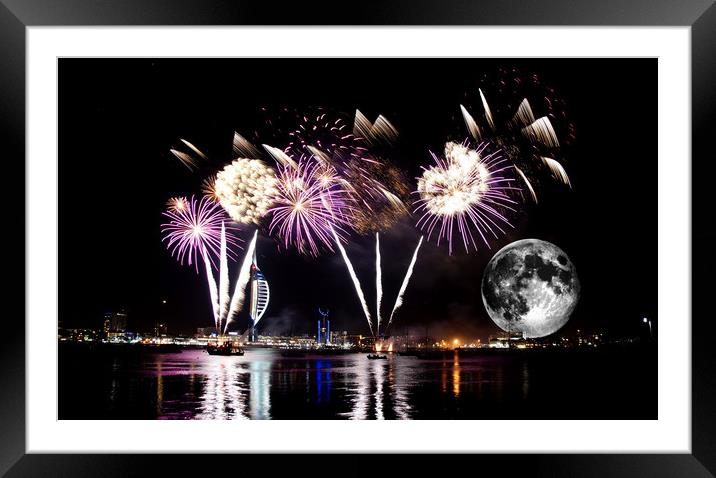 Portsmouth Harbour firework display Framed Mounted Print by JC studios LRPS ARPS