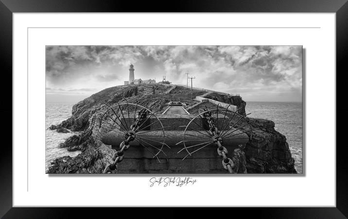 South Stack Lighthouse mono Framed Mounted Print by JC studios LRPS ARPS