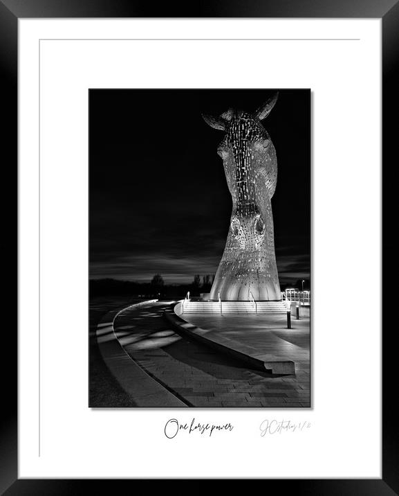 One horse power  in mono Framed Mounted Print by JC studios LRPS ARPS