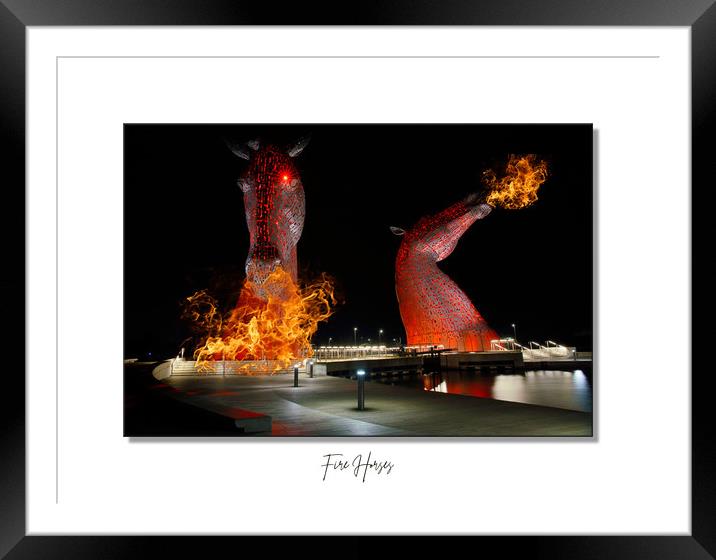 Flaming Kelpies Framed Mounted Print by JC studios LRPS ARPS