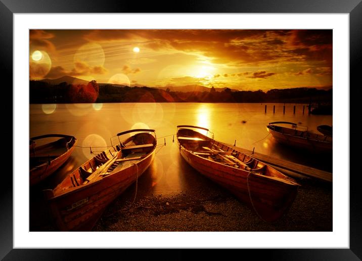 Boats at sunset Framed Mounted Print by JC studios LRPS ARPS