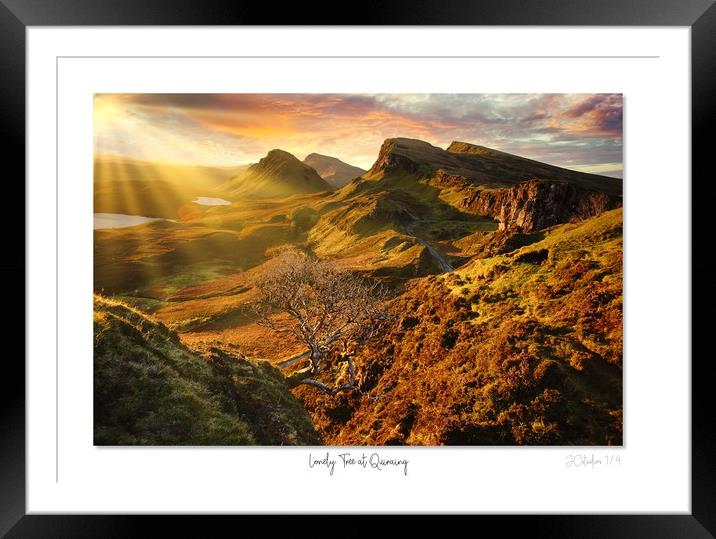 Lonely Tree at Quiraing  Framed Mounted Print by JC studios LRPS ARPS