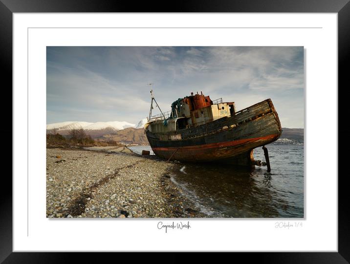 Corpach Wreck in winter Framed Mounted Print by JC studios LRPS ARPS