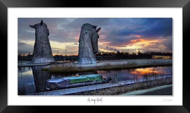 A crisp start Kelpies, Scotland Framed Print by JC studios LRPS ARPS