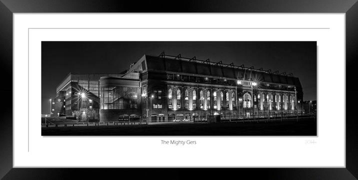 Ibrox The Mighty Gers Rangers Monochrome Scotland  Framed Mounted Print by JC studios LRPS ARPS