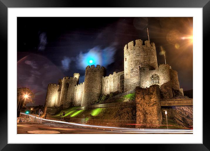  Conwy Castle At Night Framed Mounted Print by David Bretnall