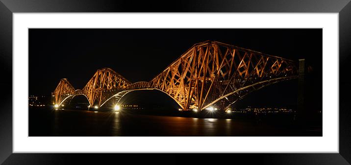 Forth Rail by Night 2 Framed Mounted Print by T2 Images
