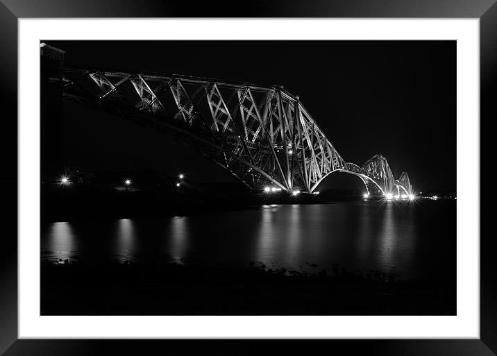 Forth Rail Bridge B+W Framed Mounted Print by T2 Images