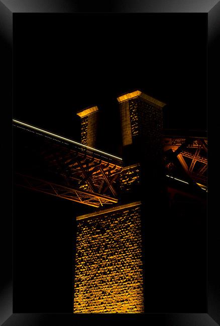 Forth Rail Column with Train Framed Print by T2 Images