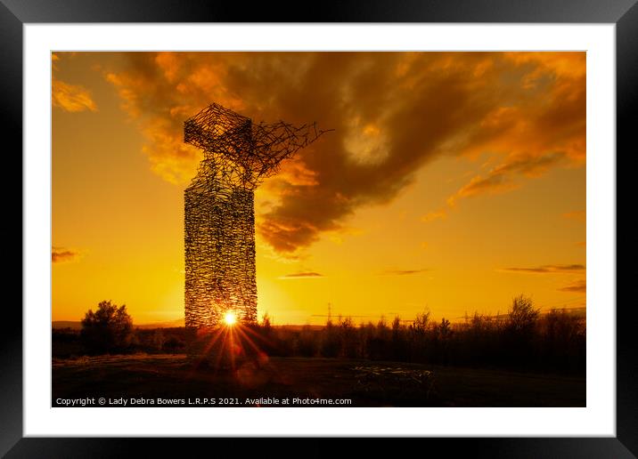 Skytower Sunset, Airdrie Scotland. Framed Mounted Print by Lady Debra Bowers L.R.P.S