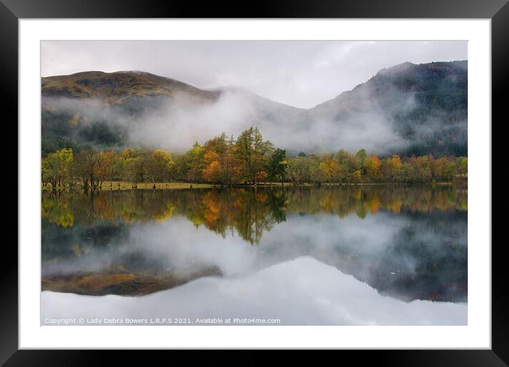 Loch Lubnaig autumn reflection Framed Mounted Print by Lady Debra Bowers L.R.P.S