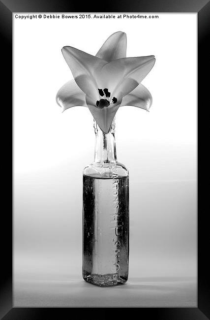  Calla Lilly in a bottle Monochrome  Framed Print by Lady Debra Bowers L.R.P.S