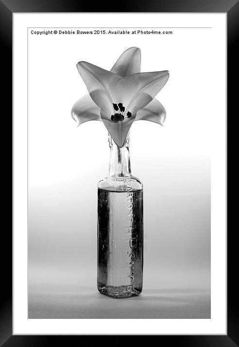  Calla Lilly in a bottle Monochrome  Framed Mounted Print by Lady Debra Bowers L.R.P.S