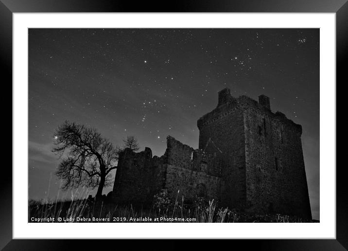 Balvaird Castle at night  Framed Mounted Print by Lady Debra Bowers L.R.P.S