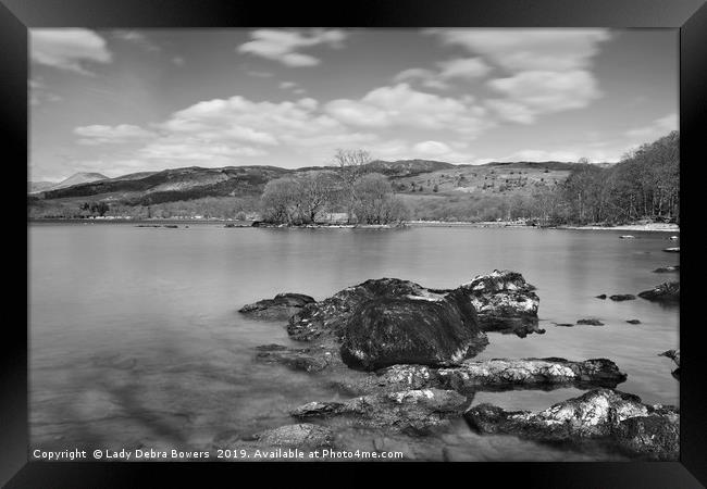 Loch Lomond in Black & White  Framed Print by Lady Debra Bowers L.R.P.S