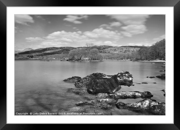 Loch Lomond in Black & White  Framed Mounted Print by Lady Debra Bowers L.R.P.S