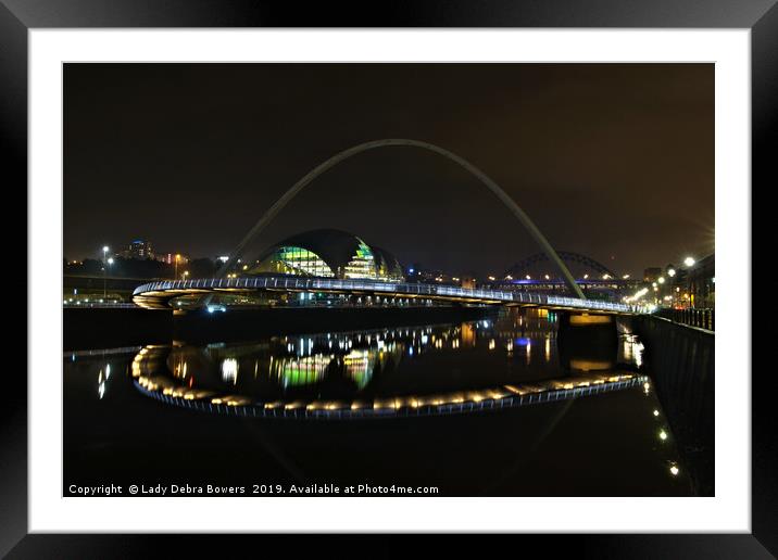 Gateshead Millennium Bridge Newcastle Framed Mounted Print by Lady Debra Bowers L.R.P.S