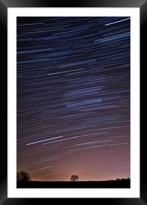 Star trails; as we orbit the vast Solar system Framed Mounted Print by