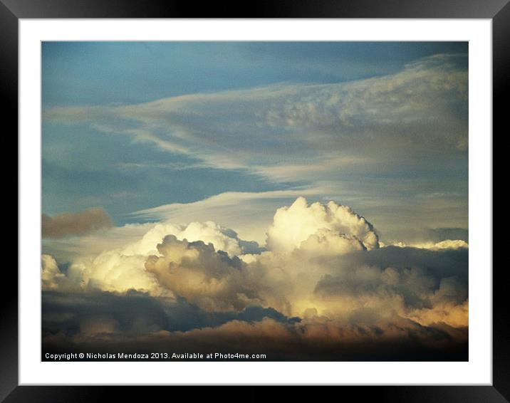 The clouds have depth Framed Mounted Print by Nicholas Mendoza
