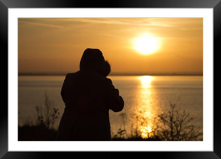 Sunset Silhouette Framed Mounted Print by Mark Brindle