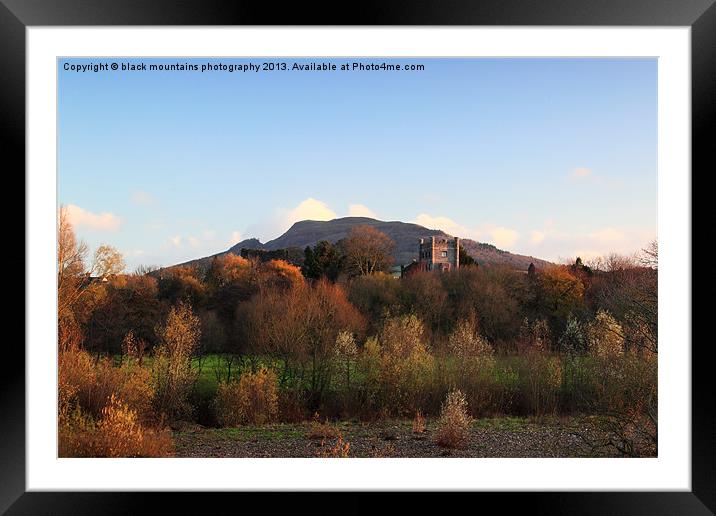 abergavenny castle sunrise monmouthshire wales Framed Mounted Print by simon powell