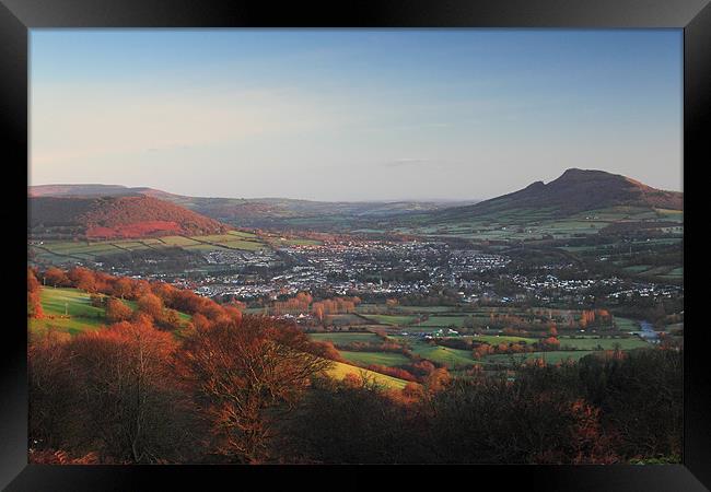 Abergavenny Town Monmouthshire wales Framed Print by simon powell