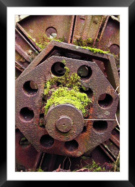 derelict mill wheel brecon beacons Framed Mounted Print by simon powell