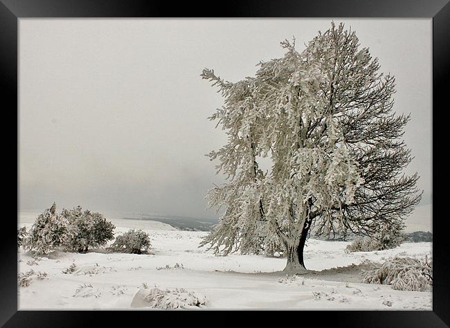 frozen planet black mountains brecon beacons Framed Print by simon powell