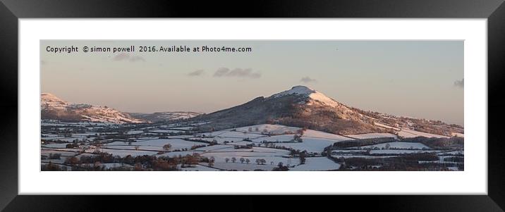Holy Mountain Skirrid Winters Snowy Dawn 8307 Framed Mounted Print by simon powell