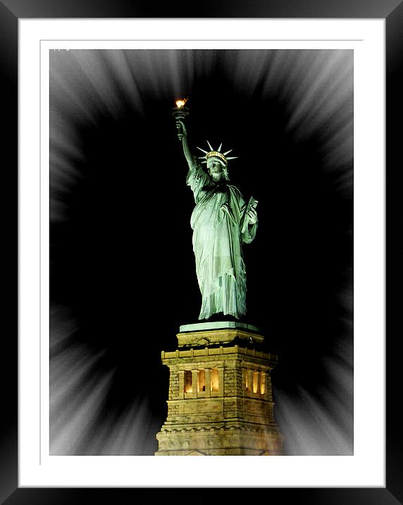 Statue of Liberty NYC Framed Mounted Print by Jeff Hardwick