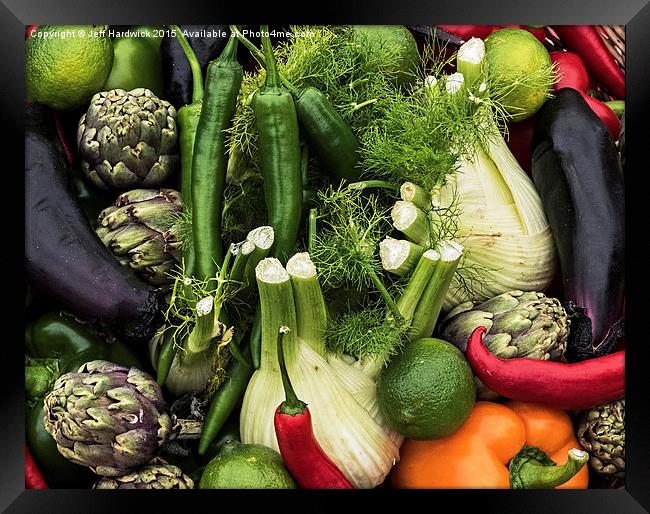  Mixed Veg close up, wall art Framed Print by Jeff Hardwick