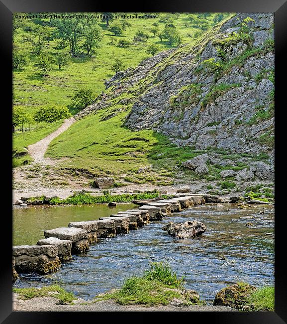  Stepping Stones on river Dove Framed Print by Jeff Hardwick