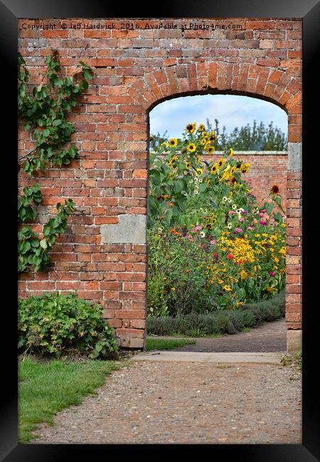 Entrance to the walled garden Framed Print by Jeff Hardwick