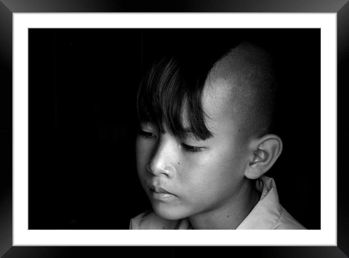 Vietnamise monk Framed Mounted Print by Chris Gee