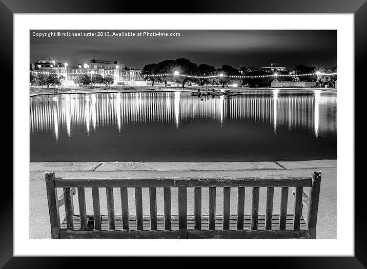 Empty bench Framed Mounted Print by michael rutter