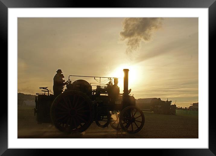 Sunset steam Framed Mounted Print by mim hancock